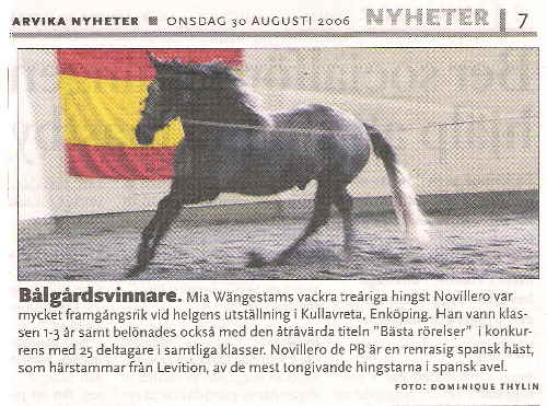 2006-08-30, Novillero i Arvika Nyheter